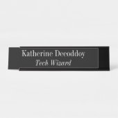 Funny Tech Wizard Black Schreibtischnamensplakette (Vorderseite )