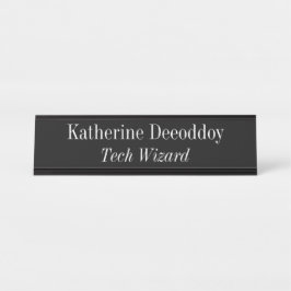 Funny Tech Wizard Black Schreibtischnamensplakette