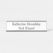 Funny Tech Wizard White Schreibtischnamensplakette (Vorderseite )