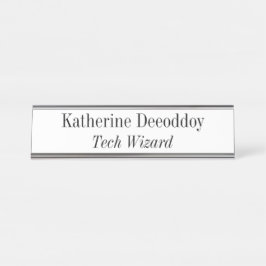 Funny Tech Wizard White Schreibtischnamensplakette