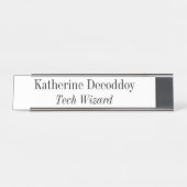 Funny Tech Wizard White Schreibtischnamensplakette (Vorderseite )