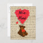 Funny Teddy Bär Änderung der Adresse Ankündigungspostkarte (Vorne/Hinten)