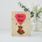 Funny Teddy Bär Änderung der Adresse Ankündigungspostkarte (Stehend Vorderseite)