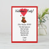 Funny Teddy Bären Valentins Party Einladung (Stehend Vorderseite)