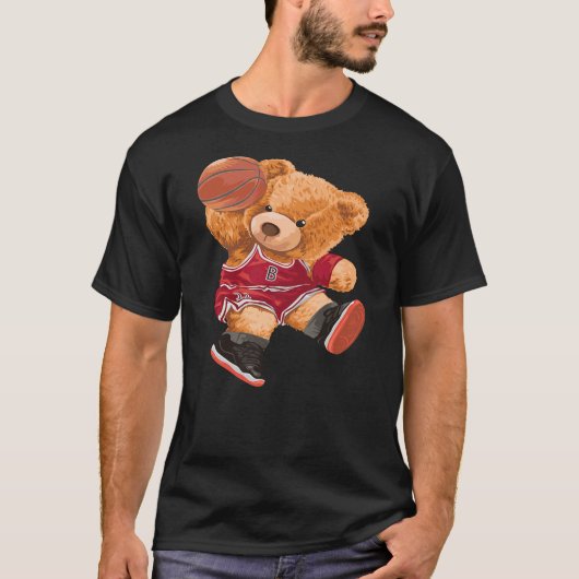 Funny Teddy Bear Basketball Slam Dunk Sport Cute C T-Shirt (Vorderseite)