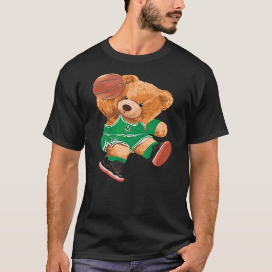 Funny Teddy Bear Basketball Slam Dunk Sport Cute C T-Shirt (Vorderseite)