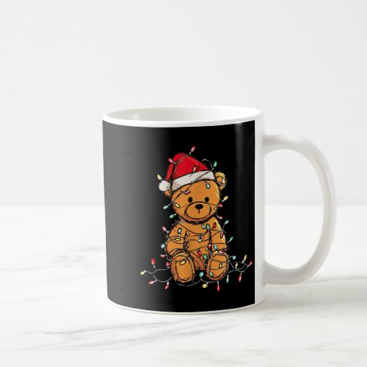 Funny Teddy Bear Christmas Graphics Lights Lover  Kaffeetasse (Rechts)