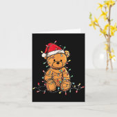 Funny Teddy Bear Christmas Graphics Lights Lover  Karte (Gelbe Blume)