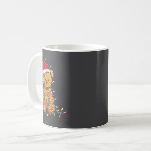 Funny Teddy Bear Christmas Graphics Lights Lover L Kaffeetasse (Vorderseite Links)
