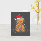 Funny Teddy Bear Christmas Graphics Lights Lover L Karte (Gelbe Blume)