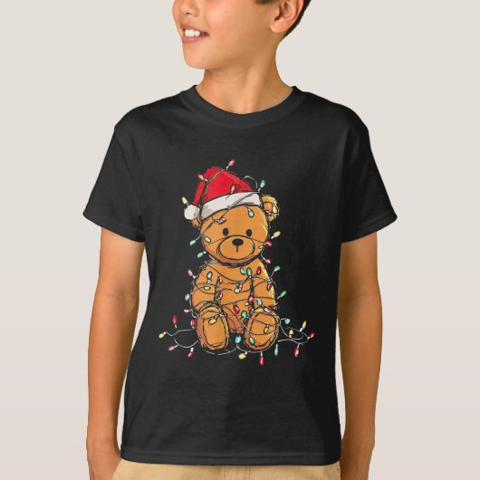 Funny Teddy Bear Christmas Graphics Lights Lover  T-Shirt (Vorderseite)