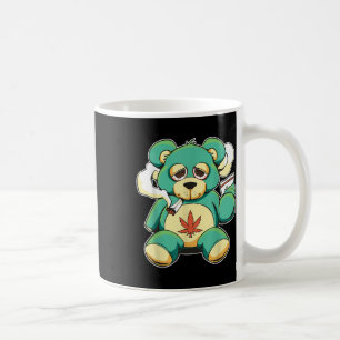 Funny Teddy Bear Pot Leaf Weed Smokin Kaffeetasse
