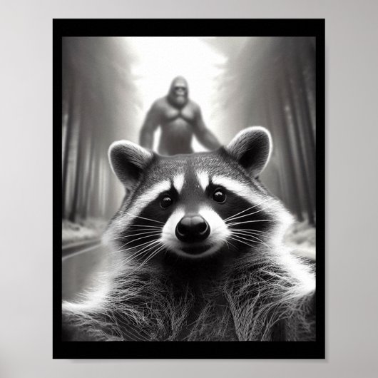 Funny Tee Ed Raccoon Selfie Bigfoot Gift Mens Wome Poster (Vorne)