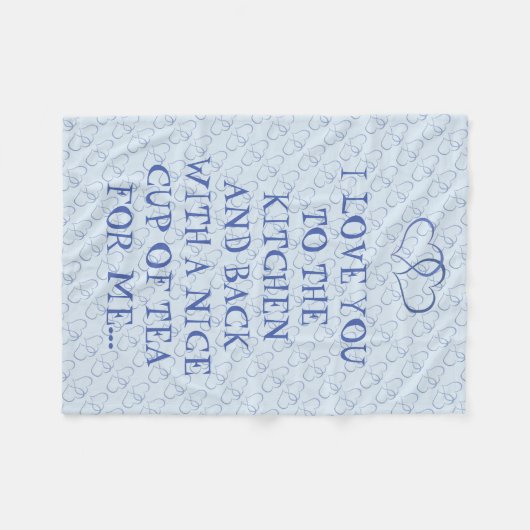 Funny Tee Liebe Sie zur Küche Mann Fleecedecke (Vorderseite (Horizontal))