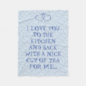 Funny Tee Liebe Sie zur Küche Mann Fleecedecke (Vorderseite)