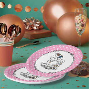 Funny Tee Party Bichon Frise Dog Welpe Niedlich Pappteller