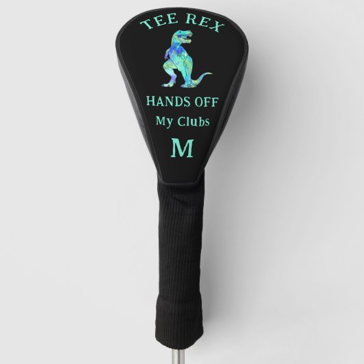Funny Tee Rex Dinosaur Joke Custom Monogram Golf Headcover (Vorderseite)