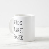 Funny Tee Tasse für den weltgrößten Lehrer (Vorderseite Links)