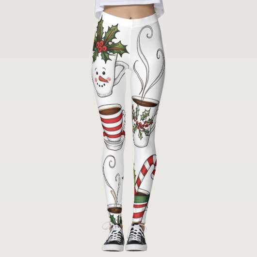 Funny Tee Tasse Weihnachten Leggings (Vorderseite)