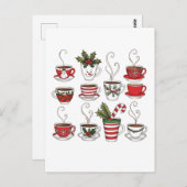 Funny Tee Tasse Weihnachten Postkarte (Vorne/Hinten)