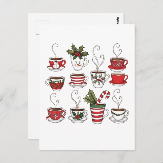 Funny Tee Tasse Weihnachten Postkarte (Vorne/Hinten)