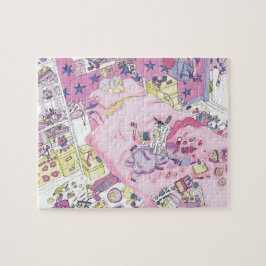 Funny Teenager Girls Messy Zimmer Niedlich Pink Ar Puzzle