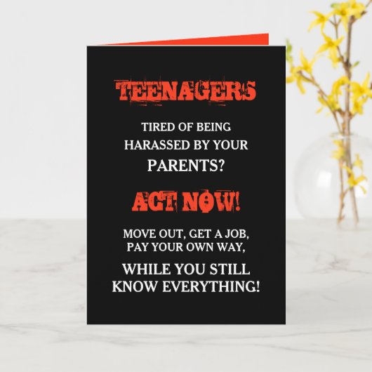 Funny Teenager | Teens Birthday Karte (Gelbe Blume)