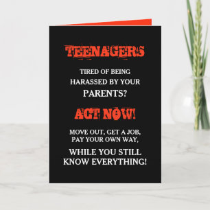 Funny Teenager Teens Birthday Karte