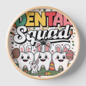 Funny Teeth Dental Squad Dentist Zahnarzt Happy Oa Uhr (Vorderseite)