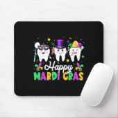 Funny Teeth Happy Mardi Gras Dental Squad Dentist Mousepad (Mit Mouse)