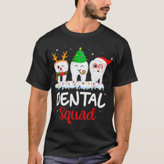 Funny Teeth Santa Reindeer Christmas Dental Squad T-Shirt