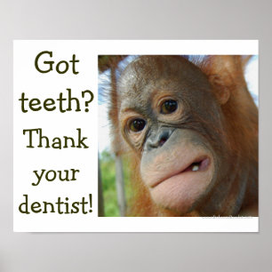 Funny Teeth Spaß Sonderwunsch Poster