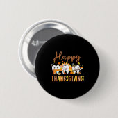 Funny Teeth Thanksgiving Dentist Turkey Dental Squ Button (Vorne & Hinten)