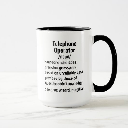 Funny Telefone Operator Definition Geschenke Tasse (Rechts)