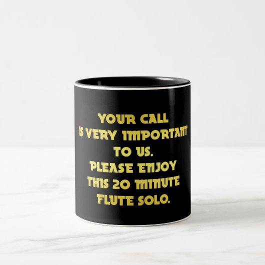 Funny Telephone Customer Service Joke Zweifarbige Tasse (Mittel)