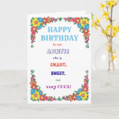 Funny Template für Tante's Geburtstag Karte (Gelbe Blume)