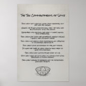 Funny Ten Commandments of Spice Kitchen Wall Art Poster (Vorne)