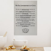 Funny Ten Commandments of Spice Kitchen Wall Art Poster