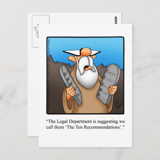 Funny "Ten Recommendations" Spaß Postkarte (Vorne/Hinten)