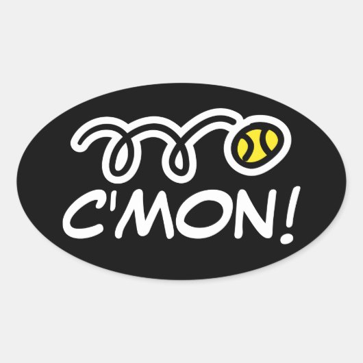 Funny Tennis Aufkleber mit individuellem Text. (Vorderseite)