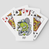 Funny Tennis Ball Cartoon Monogram | Sport Spielkarten (Rückseite)