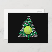Funny Tennis Ball Weihnachtsbaumdekoration Weihnac Ankündigungspostkarte (Vorne/Hinten)