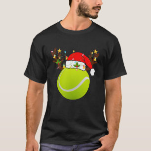 Funny Tennis Ball Weihnachtsmannmütze Rentier Spie T-Shirt