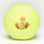 Funny Tennis Balls mit Happy Yellow Duck - Lächeln Tennisbälle (Vorderseite)
