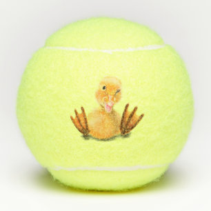 Funny Tennis Balls mit Happy Yellow Duck - Lächeln Tennisbälle