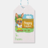 Funny Tennis Bunny Easte Geschenkanhänger (Vorderseite)