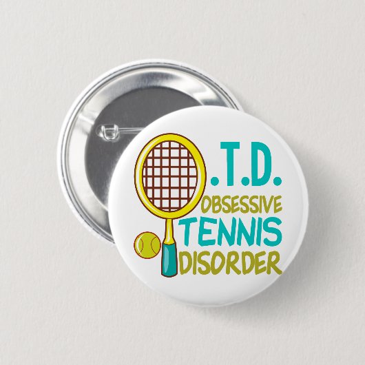 Funny Tennis Button (Vorne & Hinten)