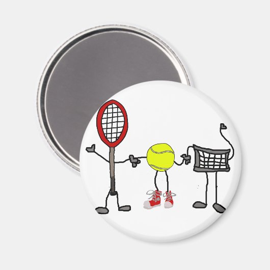 Funny Tennis Cartoon Art Magnet (Vorderseite/Rückseite)