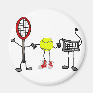Funny Tennis Cartoon Art Magnet