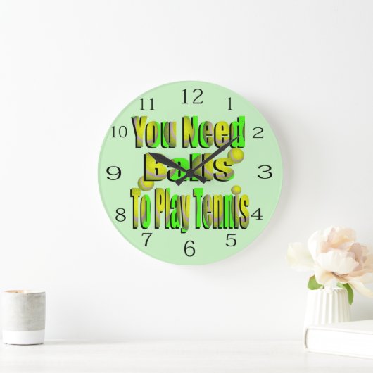 Funny Tennis, du brauchst Ball, Große Wanduhr (Zuhause)